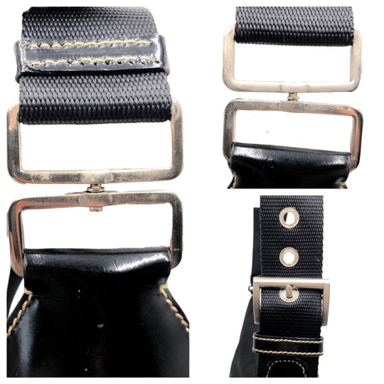 PRADA Shoulder Bag Nylon Black black Test Triangular logo Women Used Authentic