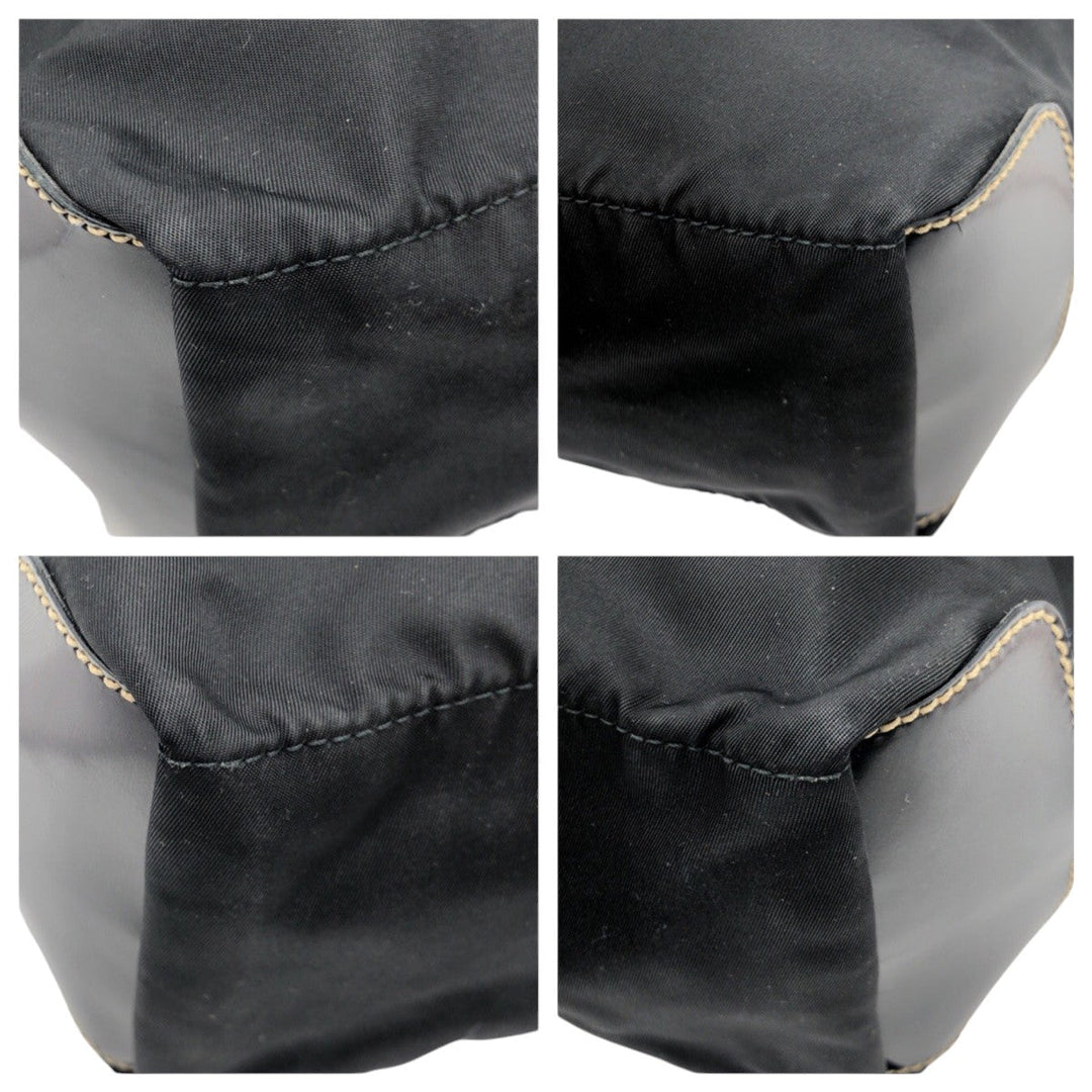 PRADA Shoulder Bag Nylon Black black Test Triangular logo Women Used Authentic