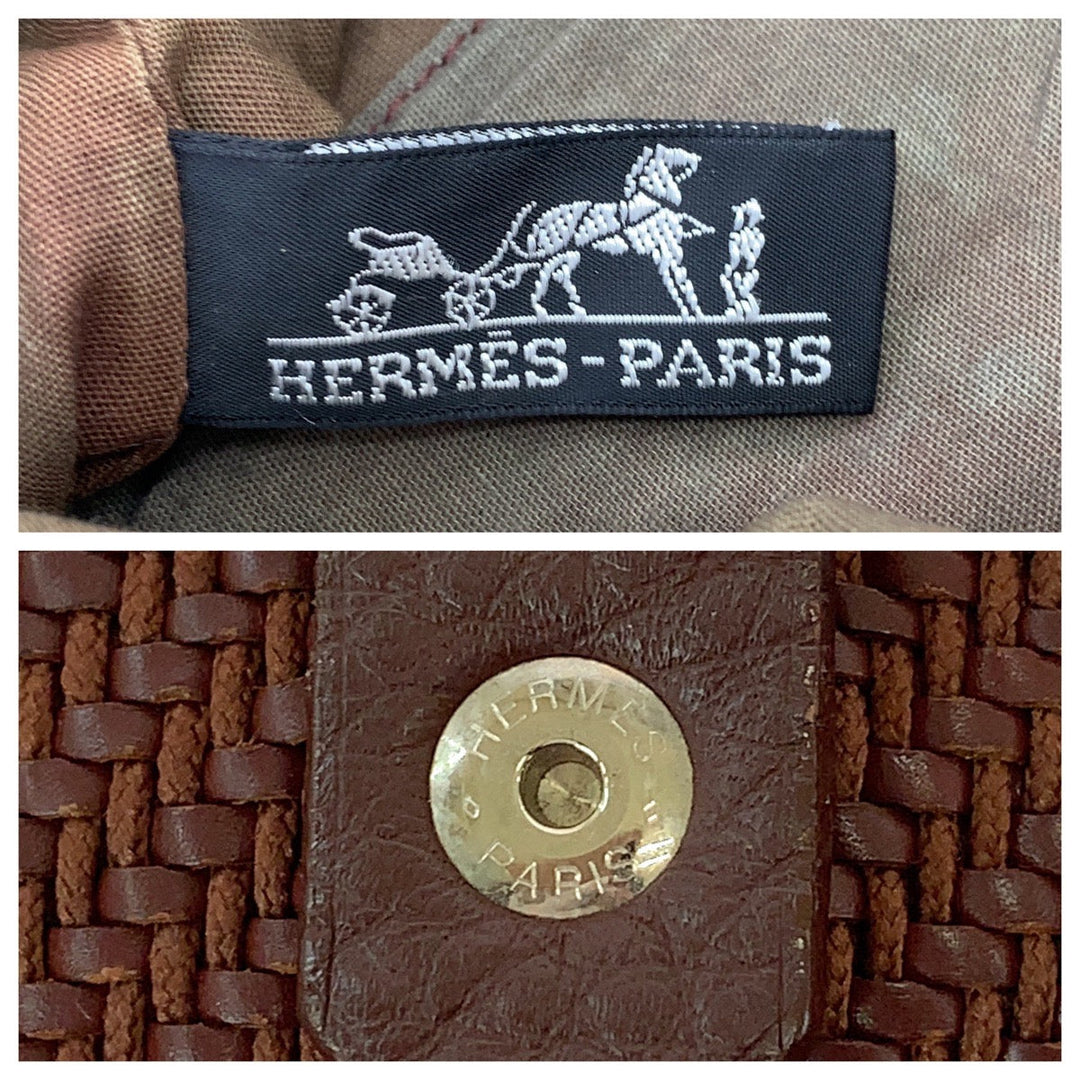 HERMES Tote Bag leather Dark Brown SilverMetal Tote Bag Shoulder Bag Amedaba Diago GM Women Used Authentic