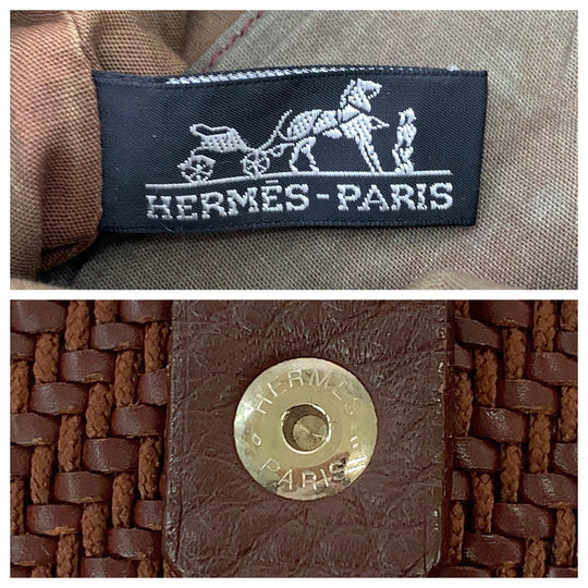 HERMES Tote Bag leather Dark Brown SilverMetal Tote Bag Shoulder Bag Amedaba Diago GM Women Used Authentic