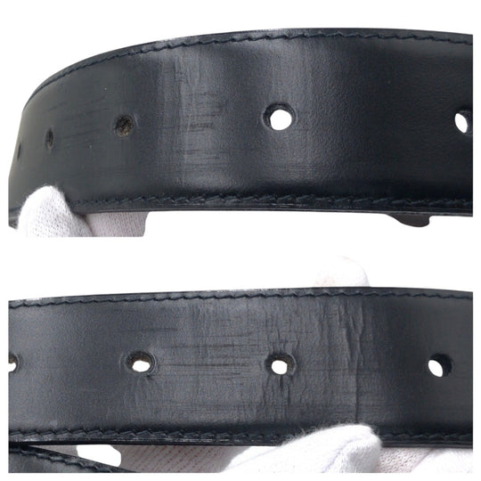 Dunhill belt leather black