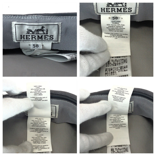 HERMES Casquette Cotton, Viscose gray Casquette Serie Women 58 Used Authentic
