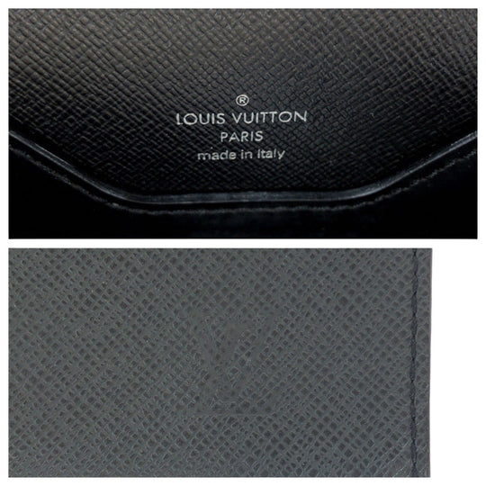 LOUIS VUITTON Business bag M31062 leather Ardoise Black SilverMetal Business bag briefcase Taiga Minuto mens Used Authentic