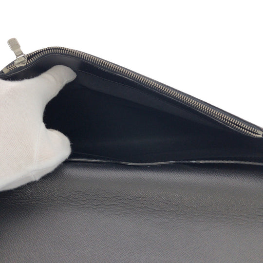 LOUIS VUITTON Business bag M31062 leather Ardoise Black SilverMetal Business bag briefcase Taiga Minuto mens Used Authentic