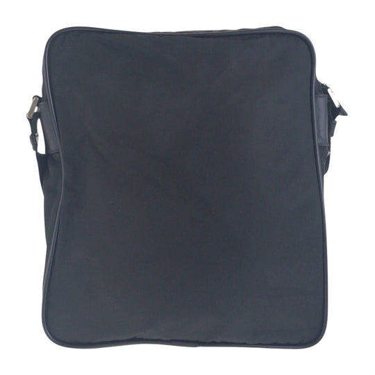 PRADA Shoulder Bag Nylon Black SilverMetal Crossbody Shoulder Bag Test Triangle With logo Women Used Authentic