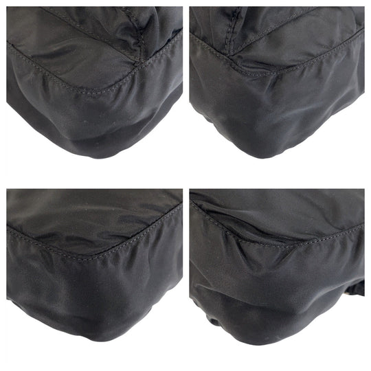 PRADA Shoulder Bag Nylon Black SilverMetal Crossbody Shoulder Bag Messenger Bag Test Triangle With logo Women Used Authentic