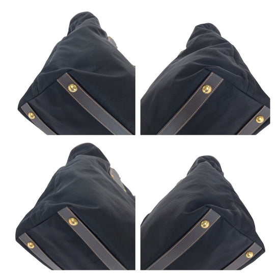 PRADA Tote Bag Nylon, Leather Black Gold Metal Tote Bag Shoulder Bag 2way Testo Saffiano mens Used Authentic