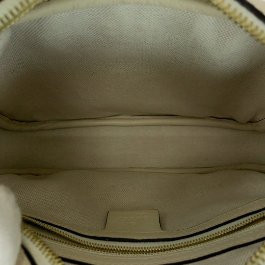 GUCCI Shoulder Bag 675776 leather White Cream Gold Metal Shoulder Bag Camera bag GG star Women Used Authentic