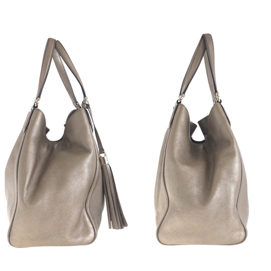 GUCCI Tote Bag 282309 leather Gold Metal Tote Bag Shoulder Bag Soho Women Used Authentic