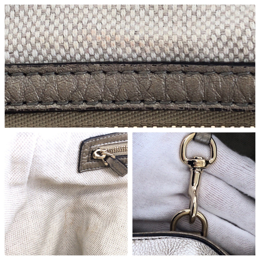 GUCCI Tote Bag 282309 leather Gold Metal Tote Bag Shoulder Bag Soho Women Used Authentic