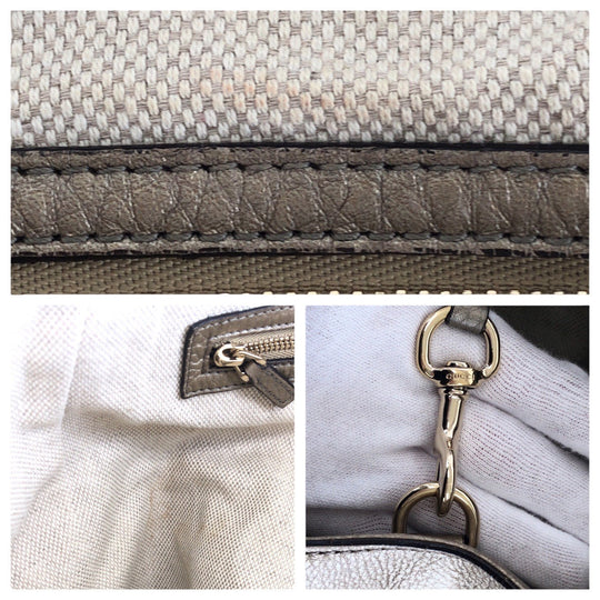 GUCCI Tote Bag 282309 leather Gold Metal Tote Bag Shoulder Bag Soho Women Used Authentic