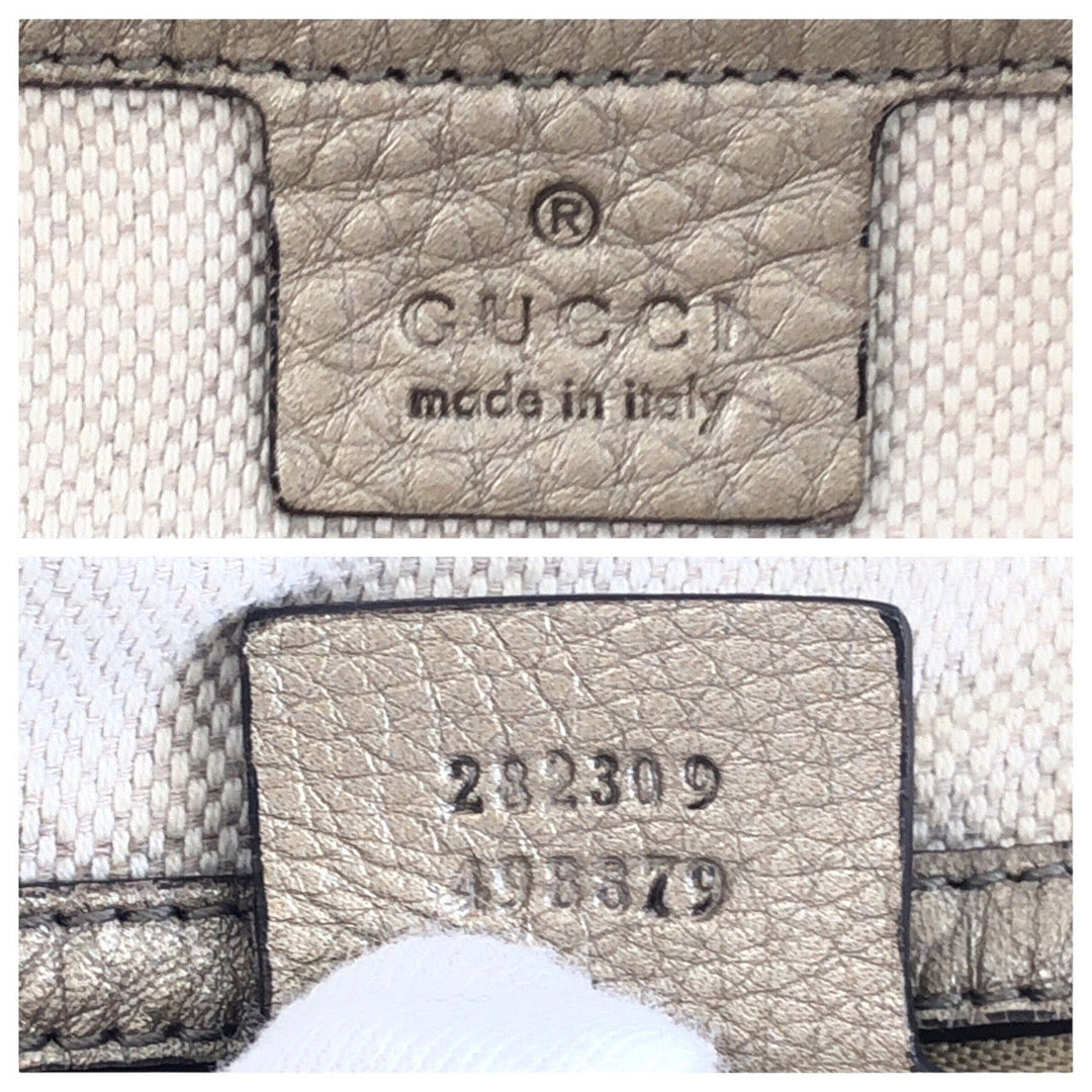 GUCCI Tote Bag 282309 leather Gold Metal Tote Bag Shoulder Bag Soho Women Used Authentic