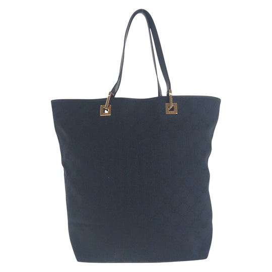 GUCCI Tote Bag 002 1098 GG canvas Black GoldMetal Tote Bag Shoulder Bag Women Used Authentic