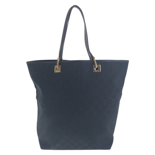 GUCCI Tote Bag 002 1098 GG canvas Black GoldMetal Tote Bag Shoulder Bag Women Used Authentic
