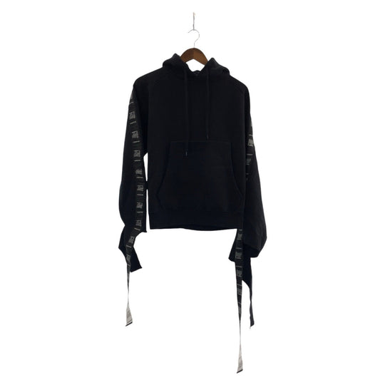 VETEMENTS Hoodie Cotton, Polyester black Hoodie Taped Hoodie asymmetry Women XS Used Authentic