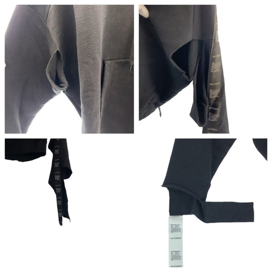 VETEMENTS Hoodie Cotton, Polyester black Hoodie Taped Hoodie asymmetry Women XS Used Authentic