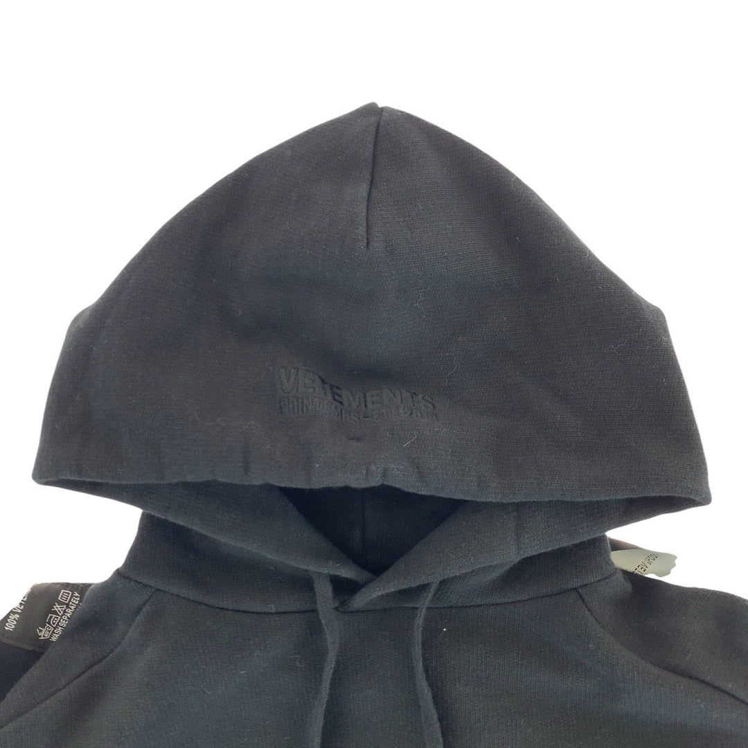 VETEMENTS Hoodie Cotton, Polyester black Hoodie Taped Hoodie asymmetry Women XS Used Authentic