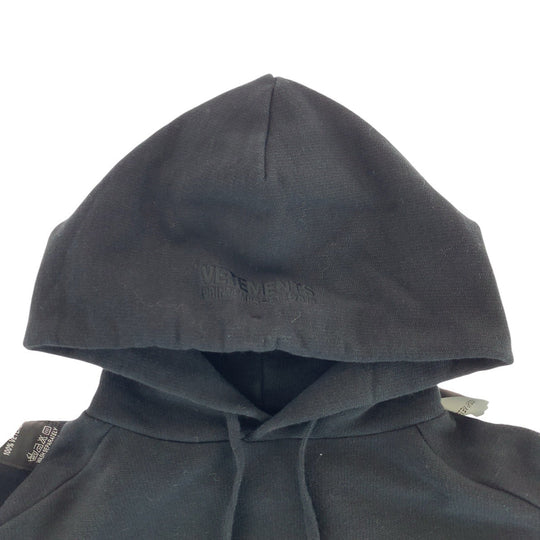 VETEMENTS Hoodie Cotton, Polyester black Hoodie Taped Hoodie asymmetry Women XS Used Authentic