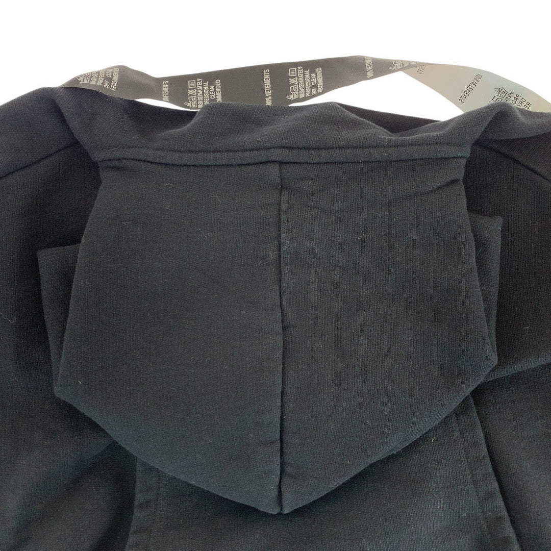 VETEMENTS Hoodie Cotton, Polyester black Hoodie Taped Hoodie asymmetry Women XS Used Authentic