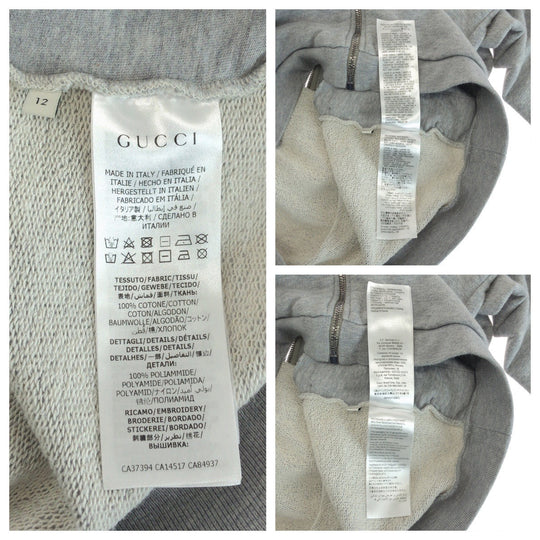 GUCCI sweat cotton Grey Red Blue Sweatshirts, Blousons, Zip-ups Sherry Kids 12 Used Authentic