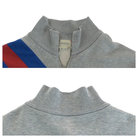 GUCCI sweat cotton Grey Red Blue Sweatshirts, Blousons, Zip-ups Sherry Kids 12 Used Authentic
