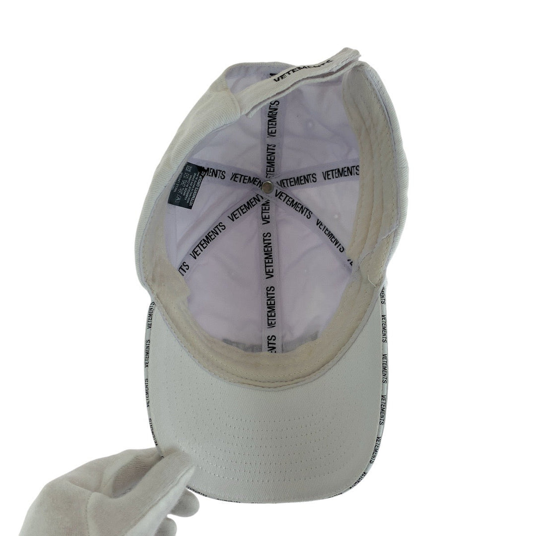 VETEMENTS cap cotton white Cap Baseball Cap mens Used Authentic