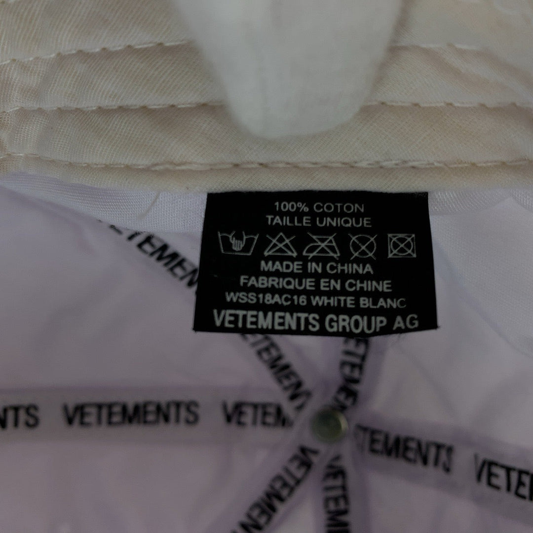 VETEMENTS cap cotton white Cap Baseball Cap mens Used Authentic