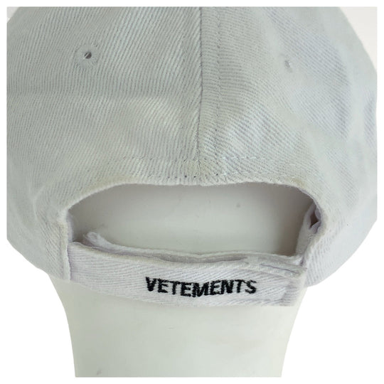 VETEMENTS cap cotton white Cap Baseball Cap mens Used Authentic
