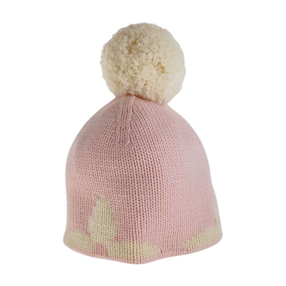 LOUIS VUITTON Knit cap M70841 wool Pink white Knit hat Bonnet morning rum Women Free Size Used Authentic