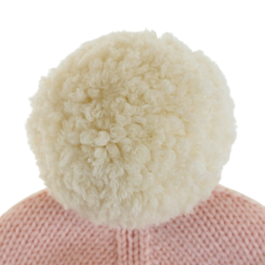LOUIS VUITTON Knit cap M70841 wool Pink white Knit hat Bonnet morning rum Women Free Size Used Authentic
