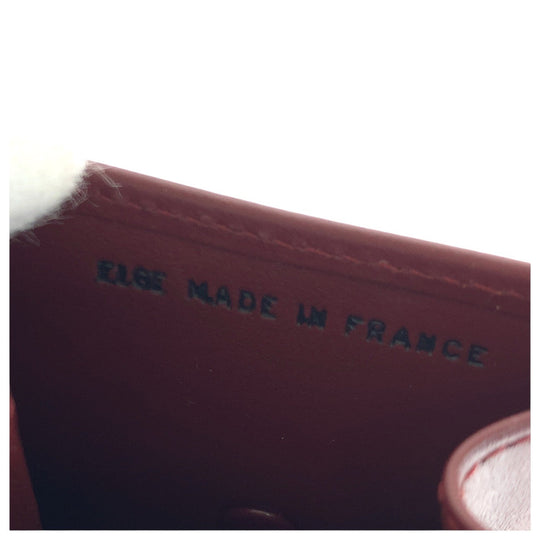 CARTIER Coin case leather Wine Red Bordeaux Coin case Coin Pocket Unisex Must Line Women Used Authentic