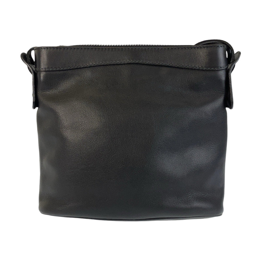 CELINE Shoulder Bag leather Black GoldMetal Crossbody Shoulder Bag Pochette Women Used Authentic