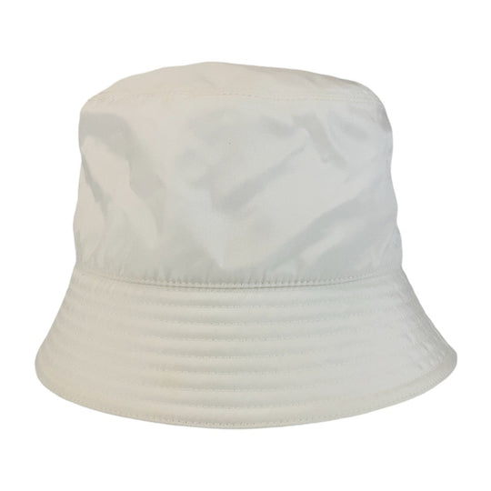 PRADA hat Nylon white Bucket hat Test Triangle With logo Women Used Authentic
