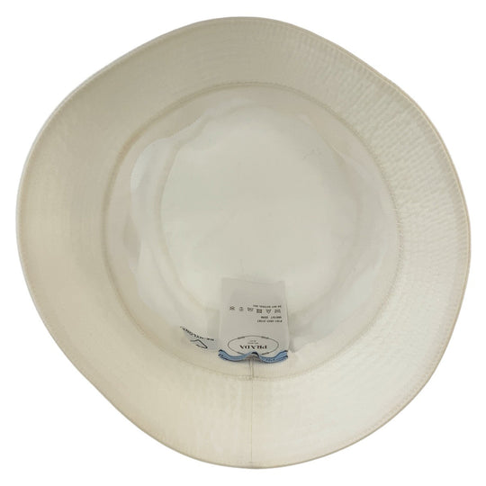 PRADA hat Nylon white Bucket hat Test Triangle With logo Women Used Authentic