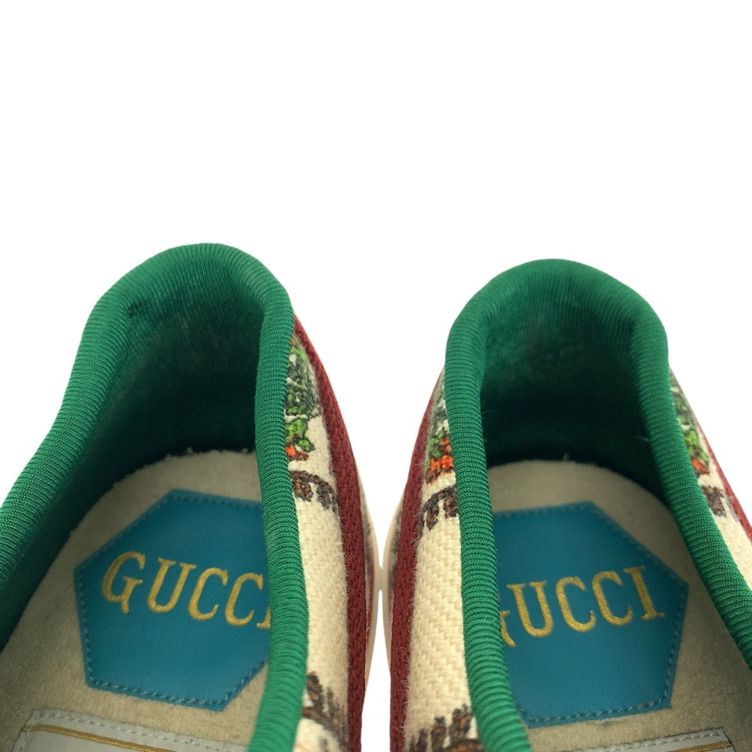 GUCCI sneakers canvas White multicolor Tennis Shelly Line mens 9.5 Used Authentic