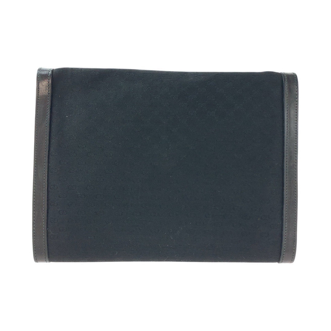 GUCCI Clutch bag Canvas, Leather Black GoldMetal Clutch bag business bag unisex Old Gucci Micro GG Women Used Authentic