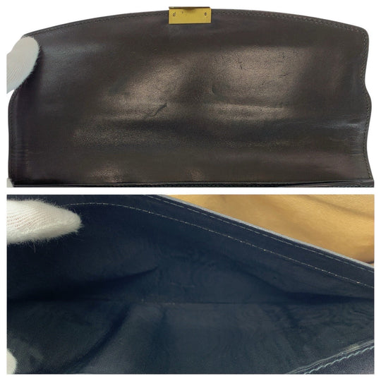 GUCCI Clutch bag Canvas, Leather Black GoldMetal Clutch bag business bag unisex Old Gucci Micro GG Women Used Authentic