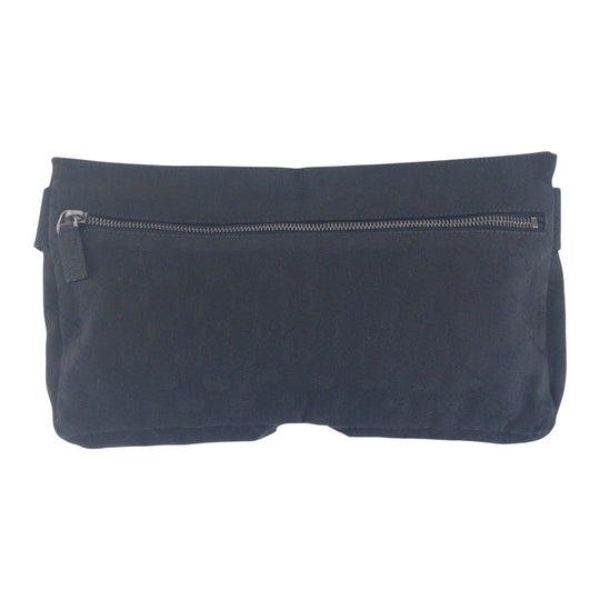 GUCCI Sling bag 28566 GG canvas, leather Black SilverMetal Sling bag, waist pouch, bum bag mens Used Authentic