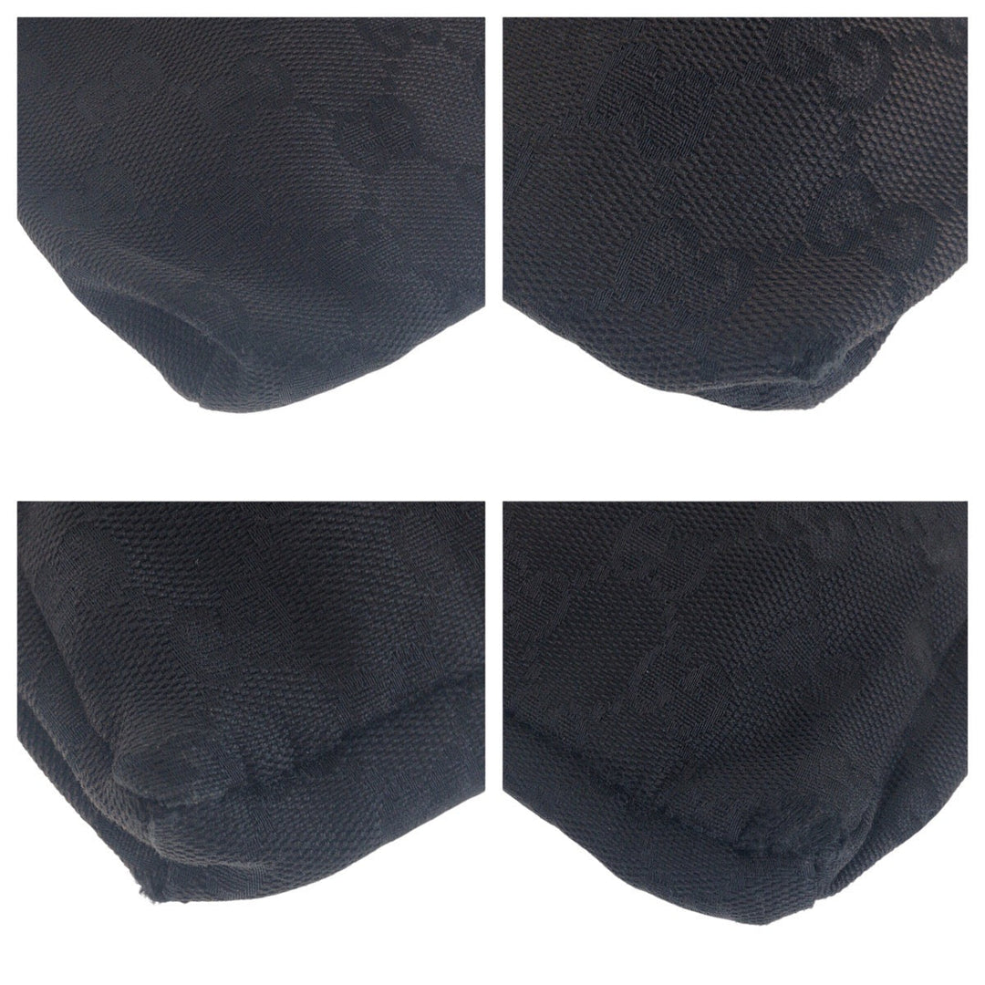 GUCCI Sling bag 28566 GG canvas, leather Black SilverMetal Sling bag, waist pouch, bum bag mens Used Authentic
