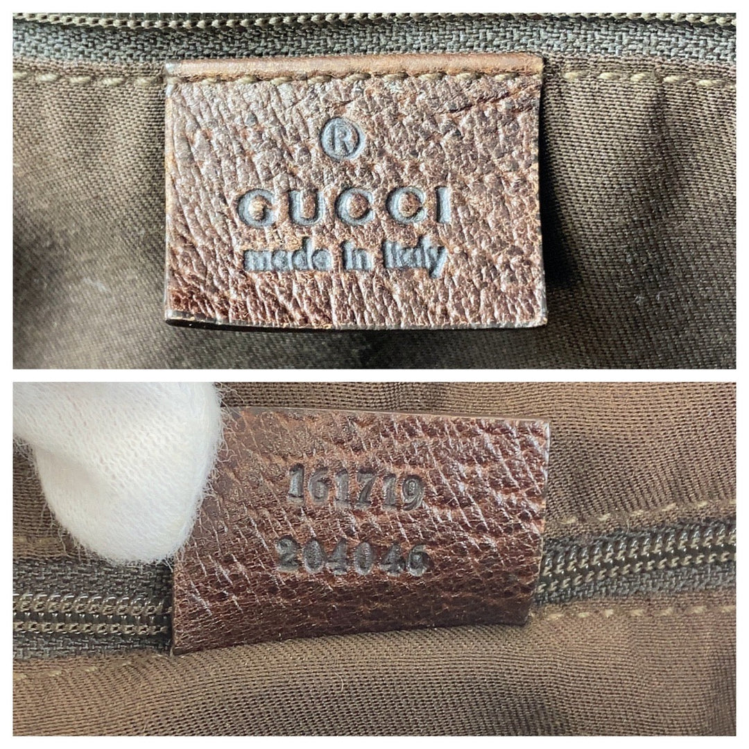 GUCCI Tote Bag 161719 GG canvas, leather Beige Brown Gold Metal Tote Bag Shoulder Bag Sherry Line Princess Women Used Authentic