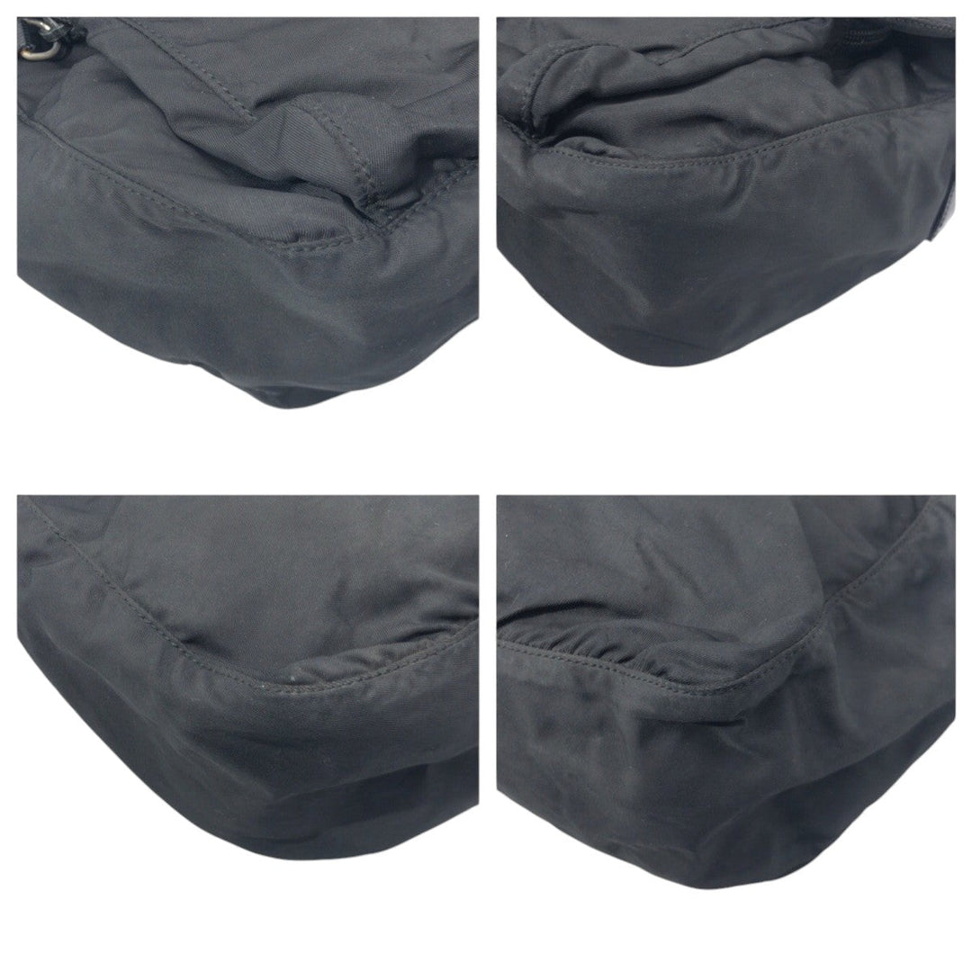 PRADA Shoulder Bag Nylon Black black Shoulder Bag Unisex Test Triangular logo Women Used Authentic