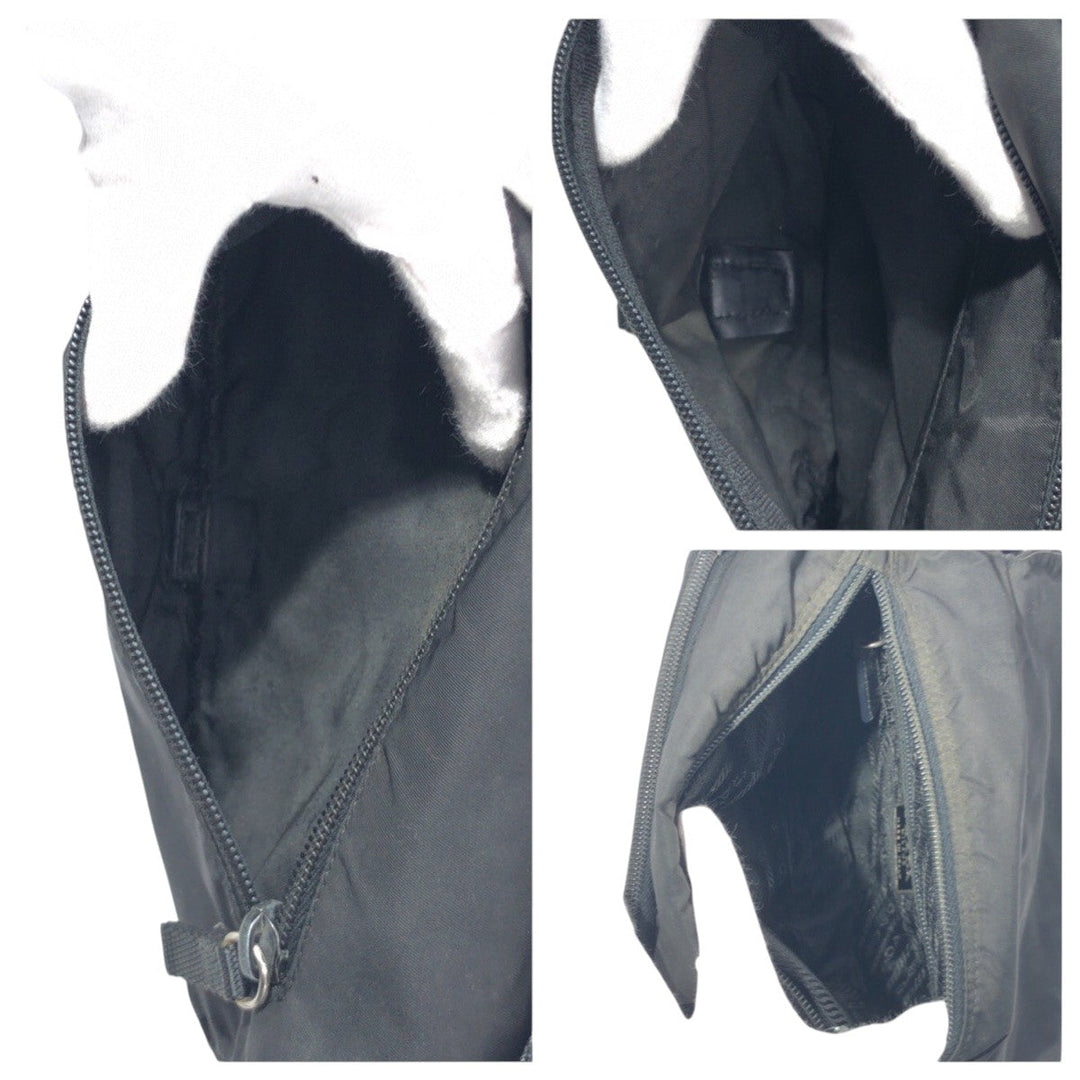 PRADA Shoulder Bag Nylon Black black Shoulder Bag Unisex Test Triangular logo Women Used Authentic
