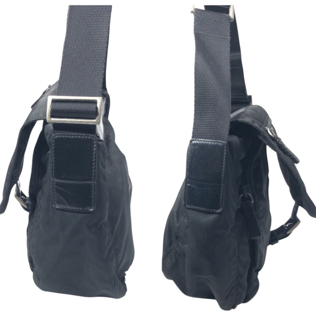PRADA Shoulder Bag Nylon Black black Shoulder Bag Unisex Test Triangular logo Women Used Authentic