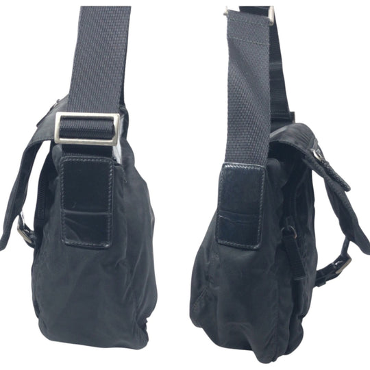 PRADA Shoulder Bag Nylon Black black Shoulder Bag Unisex Test Triangular logo Women Used Authentic