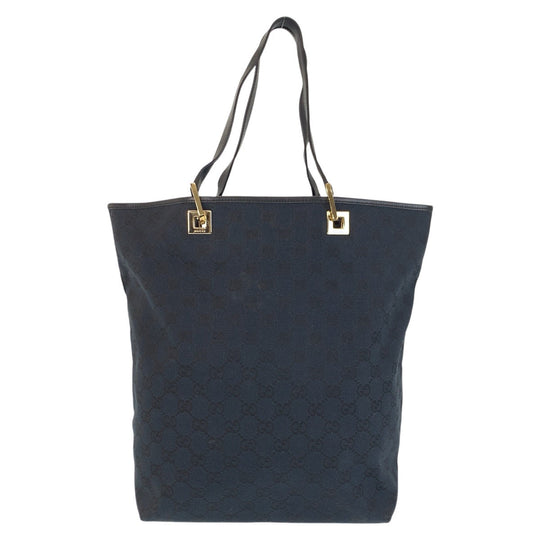 GUCCI Tote Bag 002 1098 GG canvas, leather Black GoldMetal Tote Bag Shoulder Bag Women Used Authentic