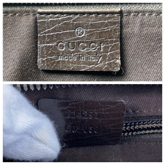 GUCCI Shoulder Bag 114291 GG Supreme canvas, leather Brown beige Crossbody Shoulder Bag Pochette Women Used Authentic