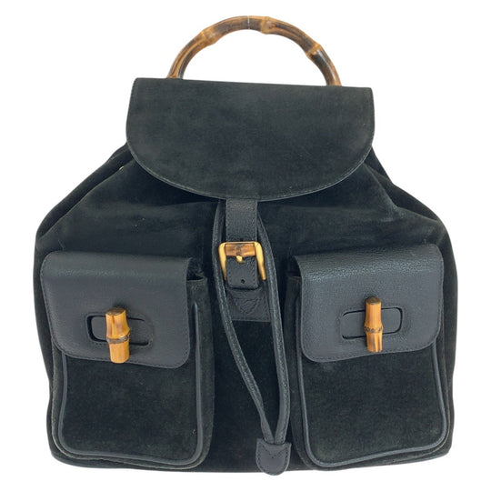 GUCCI Backpack 003 2058 0016 Suede, Leather black Backpacks & Daypacks Backpacks Bamboo Women Used Authentic