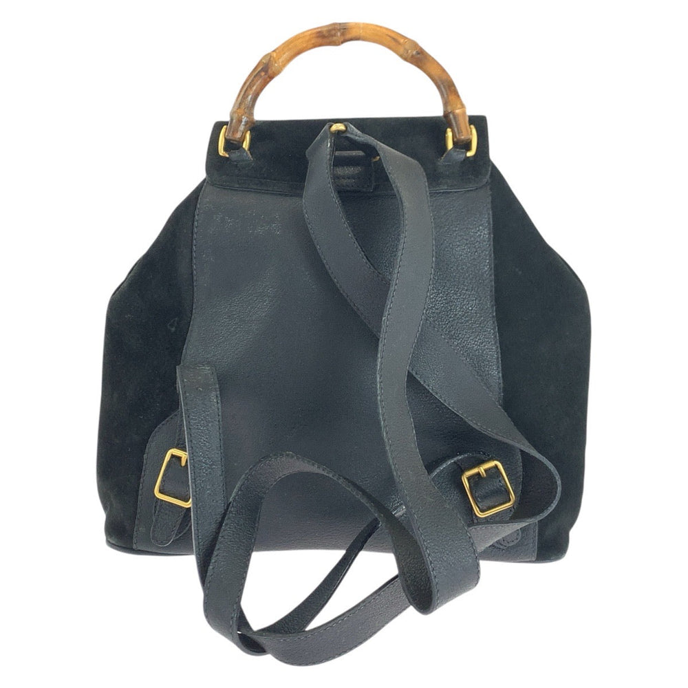 GUCCI Backpack 003 2058 0016 Suede, Leather black Backpacks & Daypacks Backpacks Bamboo Women Used Authentic