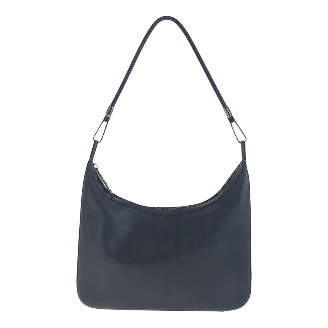 GUCCI Shoulder Bag 001 3812 leather Black SilverMetal Women Used Authentic