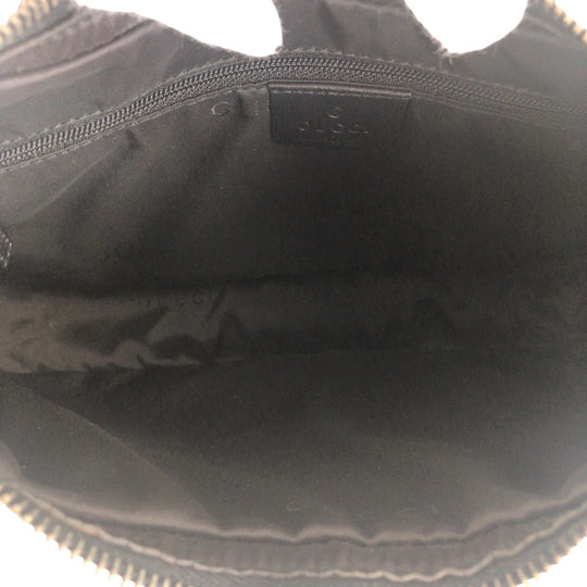 GUCCI Shoulder Bag 001 3812 leather Black SilverMetal Women Used Authentic